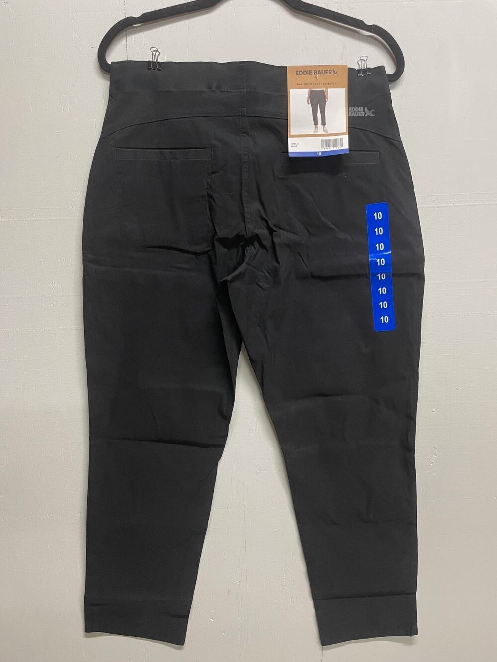Eddie Bauer Women's Ankle Pant Size 10 Black Horizon Stright Let New With Tags